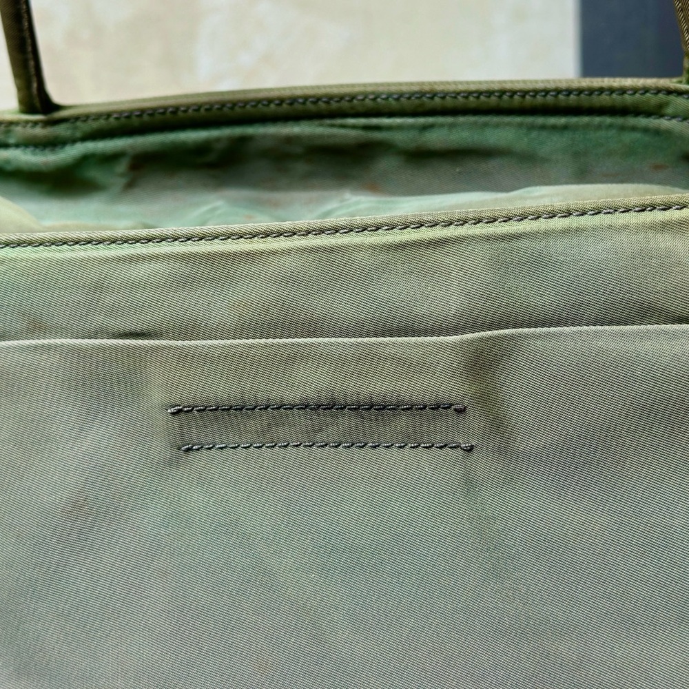 Authentic Prada Green Nylon Geometric Handbag. - image 7